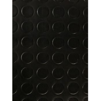 Suelo Vinílico Pvc Circulos Negro  1x25 Metros