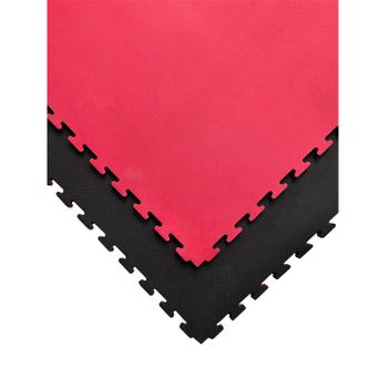Lote X5 Losetas Tatami Puzzle - Rojo/negro  Esterilla Reversible Antideslizante  Suelo Para Gimnasios, Artes Marciales, Judo  Espesor: 20mm