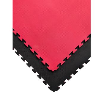 Lote X10 Losetas Tatami Puzzle - Rojo/negro  Esterilla Reversible Antideslizante  Suelo Para Gimnasios, Artes Marciales, Judo  Espesor: 40mm