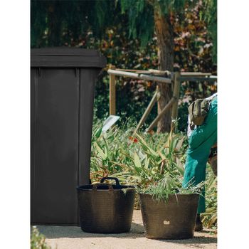 Contenedor De Basura Reciclables De Colores Con Ruedas   Mango Antideslizante  120 L (negro)jardin202