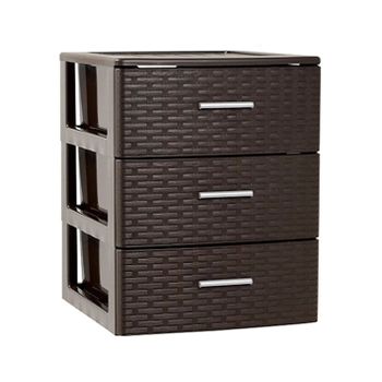 Cajonera De Ordenación Rattan De Plástico Efecto Mimbre Torre De Almacenaje  Multiusos 4 Cajones (wenguer)jardin202 con Ofertas en Carrefour