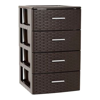 Cajonera De Sobremesa Grande – Torre De Almacenamiento Multiusos 3 Cajones  - Uñero (negro)jardin202 con Ofertas en Carrefour