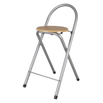 Taburete Silla Plegable Con Respaldo De Metal Con Madera con Ofertas en  Carrefour