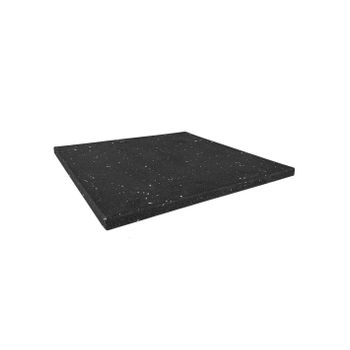 Loseta De Caucho Maciza Para Gimnasios Y Halterofilia  Material Profesional  Moteado Blanco  50x50 Cm (15 Mm)jardin202