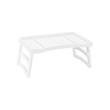 Bandeja Plegable De Plástico - Bandeja De Cama Portátil  Mesa Multiuso - Mesa Auxiliar Para Salón  Blanca