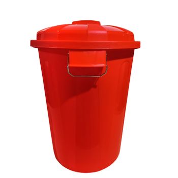 Cubo Basura De Plástico Con Tapadera  Cubo Almacenaje Y Reciclar  70 Litros (rojo)jardin202