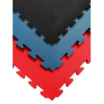 Tatami Puzzle 1x1m  Esterilla Reversible De Goma Eva Para Ejercicios De Contacto  2 Cm - X2 Losetas (rojo/azul (reversible))jardin202