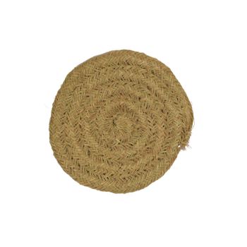 Alfombra De Esparto Trenzada A Mano – Alfombra Multiuso Decorativa Color Natural  80 Cm (redonda)jardin202