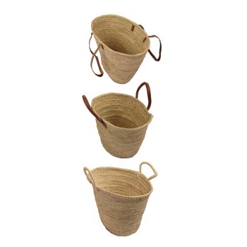 Bolso De Mimbre - Cesta De La Compra Con Asas - Capazo Fibras Naturales  26 X 19 X 19 Cm (asas De Mimbre)jardin202