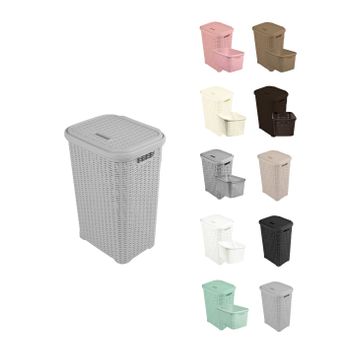 Pongotodo Diseño Rattan Para Colada 60l - Cesto Para La Ropa Sucia  60 Litros (gris)jardin202