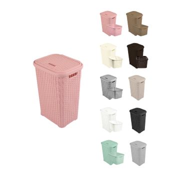 Pongotodo Diseño Rattan Para Colada 60l - Cesto Para La Ropa Sucia  60 Litros (rosa)jardin202