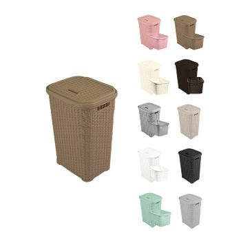 Pongotodo Diseño Rattan Para Colada 60l - Cesto Para La Ropa Sucia  60 Litros (topo)jardin202