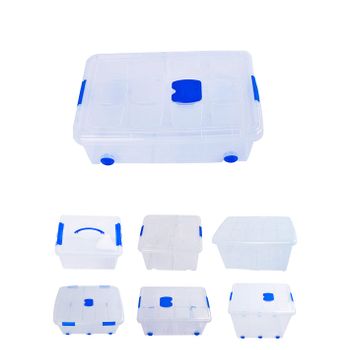 Cajas De Almacenaje Transparentes – Cajas Organizadoras De Plástico Con Tapa  Unidad (55l)jardin202