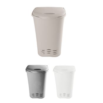 Cesto Ropa Sucia con Tapa, Cubo Colada, Cuadrado, Canasta, Bambú, 70 L, 63  x 36 x