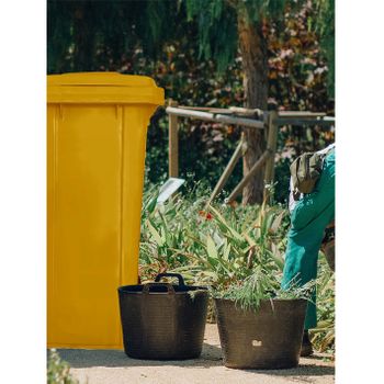 Contenedor De Basura Reciclables De Colores Con Ruedas   Mango Antideslizante  360 L (amarilla)jardin202