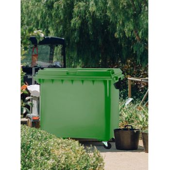 Contenedor De Basura Reciclables De Colores Con Ruedas   Mango Antideslizante  800 L (verde)jardin202