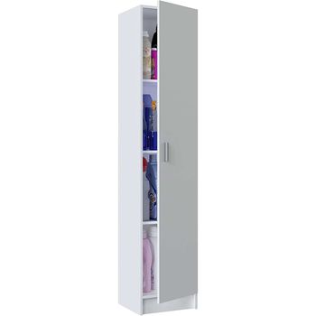 Armario Almacenaje De Cocina 1 Puerta Ava. Armario Multiusos En Blanco Con  3 Estantes. 180x37x34,4 Cm con Ofertas en Carrefour