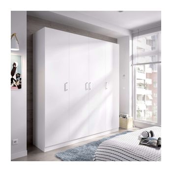 Armario Ropero 3 Puertas Abatibles Y 3 Cajones En Roble Natural 184 Cm(alto)121  Cm(ancho)52 Cm(largo , Color - Natural con Ofertas en Carrefour