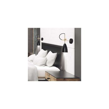 Aplique De Pared Modelo Manus Acabado Negro 37 Cm(alto)10 Cm(ancho)33 Cm(largo)