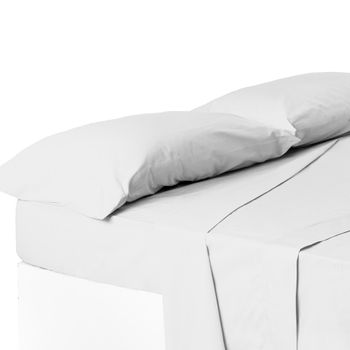 Set De 2 Fundas De Almohada Blancas De Algodón Y Poliéster Para Cama De 150 Cm