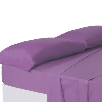 Set De 2 Fundas De Almohada Lilas De Algodón Y Poliéster  Para Cama De 150 Cm