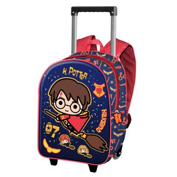 Mochila 3d Harry Potter Quidditch Infantil Pequeña Con Carro