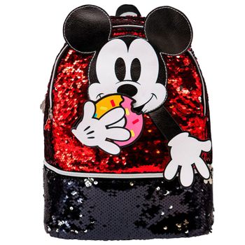 Mochila Donut Mickey Disney Lentejuelas 32cm