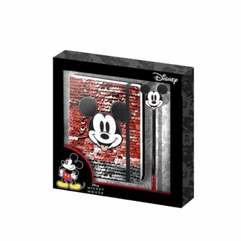 Mickey Mouse Donut-caja Regalo Con Diario Y Bolígrafo, Rojo
