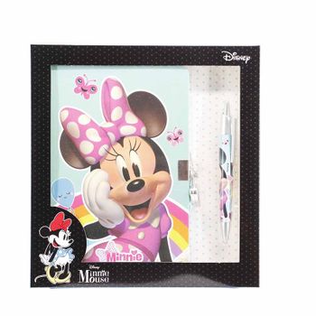 Minnie Mouse Rainbow-caja Regalo Diario Con Llave Y Bolígrafo, Multicolor