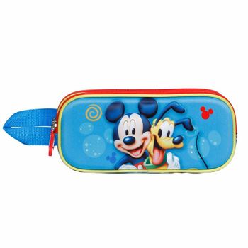 Mickey Mouse Pluto-estuche Portatodo 3d Doble, Azul