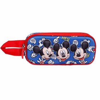 Mickey Mouse Grins-estuche Portatodo 3d Doble, Azul