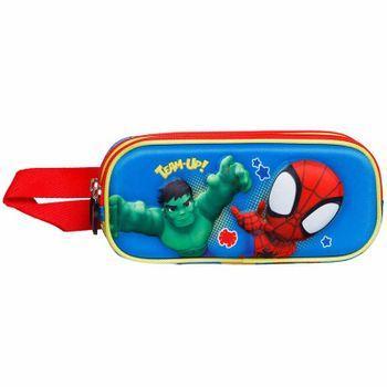 Spiderman Team-estuche Portatodo 3d Doble, Multicolor