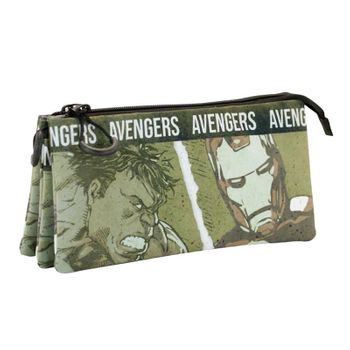 Los Vengadores Shout-estuche Portatodo Triple Fan, Verde Militar