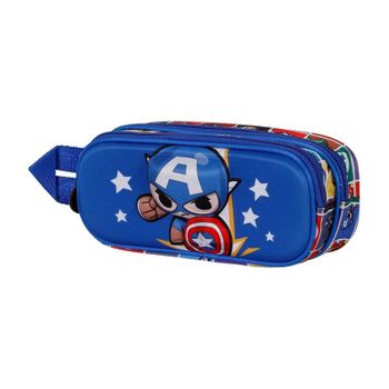 Capitán América Punch-estuche Portatodo 3d Doble, Azul