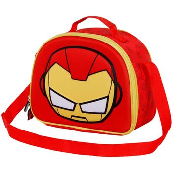 Iron Man Bobblehead-bolsa Portamerienda 3d, Rojo