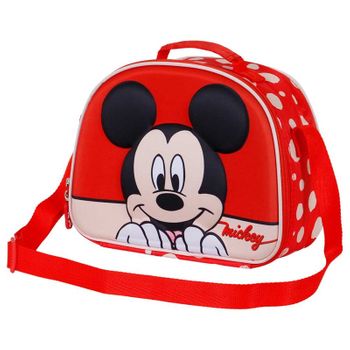 Mickey Mouse Bobblehead-bolsa Portamerienda 3d, Rojo