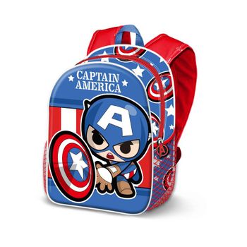 Capitán América Let's Go-mochila 3d Pequeña, Azul