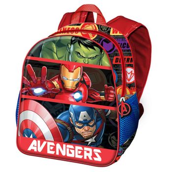 Los Vengadores Union-mochila 3d Pequeña, Rojo