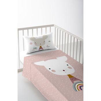 Sábanas carrito de bebé modelo New Sleeping Blanco y rosa - Interbaby