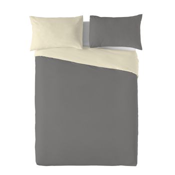 Funda Nórdica Reversible Bicolor Ftr 6 Beig / Gris 7 Naturals Cama 90 Cm