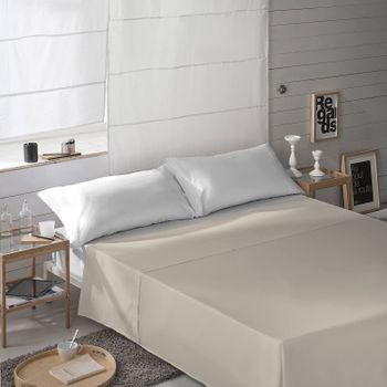 Juego De Sábanas Beige Cama 90x190/200 Cm Cuadros Nalui con Ofertas en  Carrefour