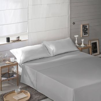 Sábana Encimera  Gris Palido Naturals Cama 90