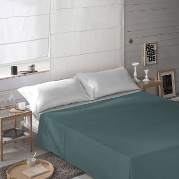 Sábana Encimera  Verde Oscuro Naturals Cama 90