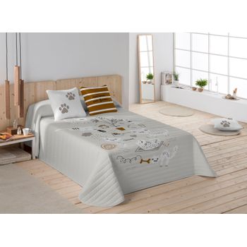 Colcha Bouti Reversible Gatos 2 Panzup Cama 135