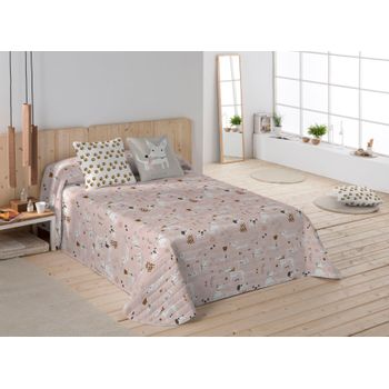 Colcha Bouti Reversible Perros 4 Panzup Cama 105