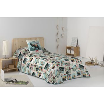 Colcha Bouti Reversible Postales Cool Kids Cama 90