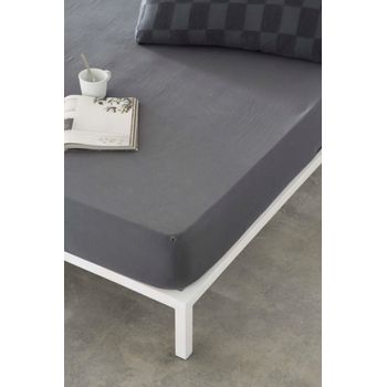 Sábana Bajera Elba Dark Grey / Gris Oscuro Naturals Cama 90