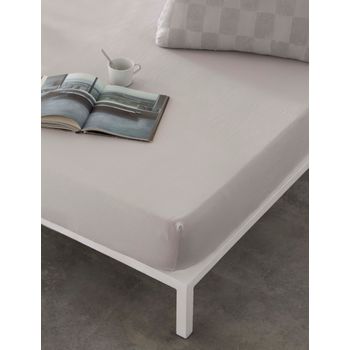 Sábana Bajera Elba Light Grey / Gris Claro Naturals Cama 90