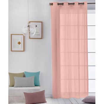 Cortina Con Ojales Lisa Ftr 8 Rosa Naturals 140 X 260 Cms