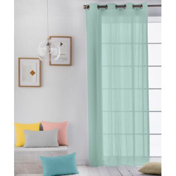 Cortina Con Ojales Lisa Verde 702 Naturals 140 X 260 Cms